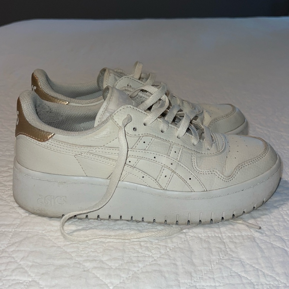 ASICS white leather sneakers
